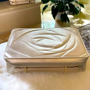 Slim Gold Makeup Train Case